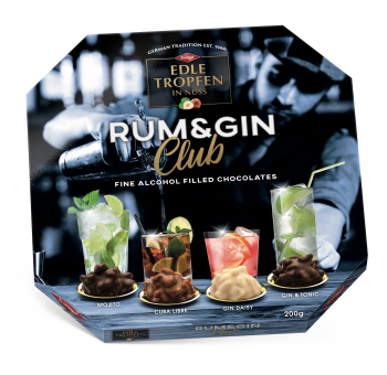Praliny EDLE TROPFEN IN NUSS RUM & GIN 200g TRUMPF