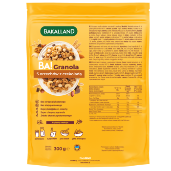 BA! Granola 5 orzechów z czekoladą 300g Bakalland