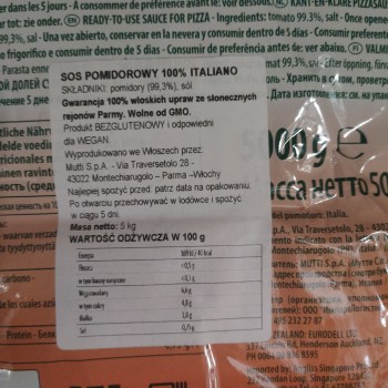 Sos pomidorowy 100% Italiano 5kg
