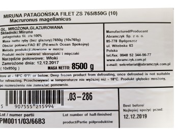 Abramczyk Miruna Nowozelandzka Filet mrożony 450 g