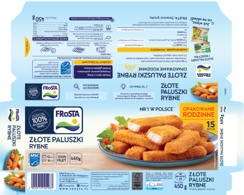 Mrożonka FRoSTA Złote paluszki rybne 450 g (15 sztuk)