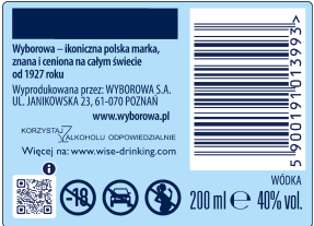 'Wódka Wyborowa 40% 200ML