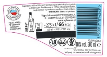 ' Wyborowa Polski Ziemniak Wódka 500 ml
