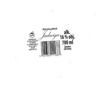 'Apis Miód pitny półtorak Jadwiga karafka 750 ml, alk. 16%
