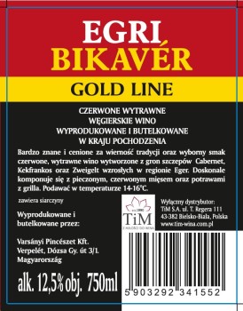 'Egri Bikavér Gold Line Wino czerwone wytrawne 0,75 l