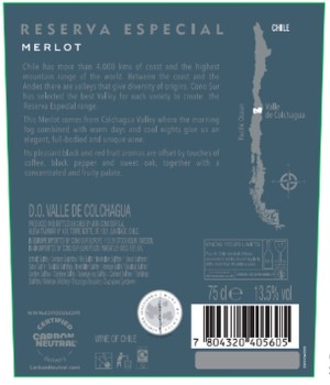 'Wino Cono Sur Reserva Especial Merlot C.W. 750 ml