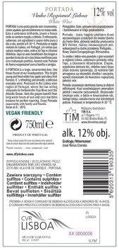 'Portada Wino białe wytrawne portugalskie 750 ml