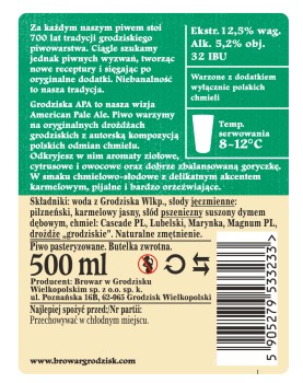 ' Piwo Grodziska Apa butelka 500 ml