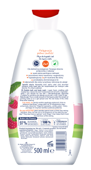 BOBINI Fun Płyn do kąpieli i żel do mycia Wysoka piana o zapachu malin 500ml