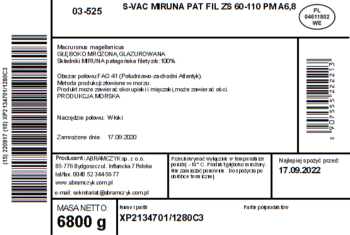ABRAMCZYK Miruna Patagońska Filety 60-850 Ze Skórą Bez Dodatków 0% 6,8Kg S-VAC