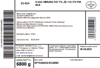 ABRAMCZYK Miruna Patagońska Filety 60-850 Ze Skórą Bez Dodatków 0% 6,8Kg S-VAC