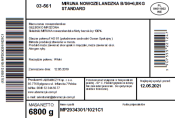 ABRAMCZYK Miruna nowozelandzka filety bez skóry 6-12+ bez dodatków 0% 6,8kg S-VAC