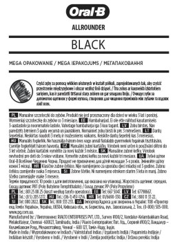 Oral-B Allrounder Black Manualna szczoteczka do zębów, 3 sztuki