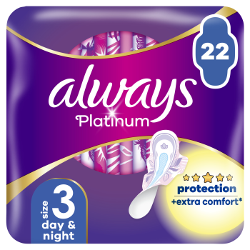 Always Platinum Night Podpaski ze skrzydełkami, 22 sztuk