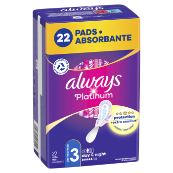 Always Platinum Night Podpaski ze skrzydełkami, 22 sztuk