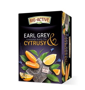 Big-Active Herbata Czarna Earl Grey o smaku bergamotki i cytrusów, aromatyzowana 20 torebek x 2g (40g)