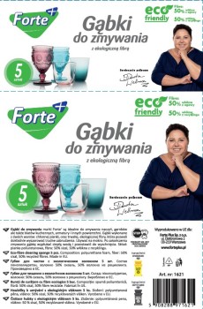 Forte+ gąbki do zmywania z eko fibrą 5 szt.