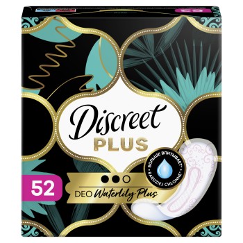 Discreet zone plus Wkładki higieniczne DEO waterlily plus 52 szt.