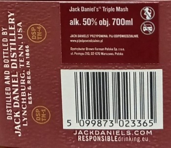 'Jack Daniel's Triple Mash Blended Straight Whiskey 50% 700 ml