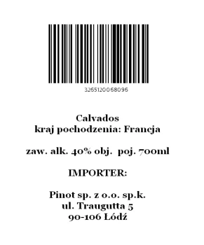 'Calvados Pomme En Carafe vs 40% 700ml