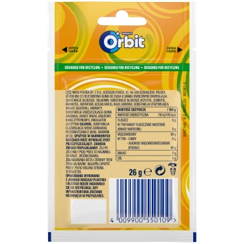Orbit Refreshers Tropical Guma do żucia bez cukru 26g (12 drażetek)