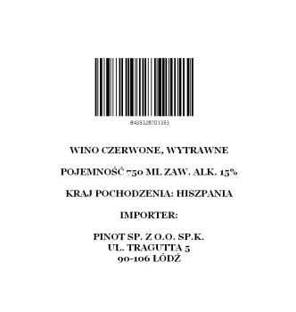 'Wino Rodriguez & Sanzo 2019 Toro Whisky Barrel 15% alk. 750ml