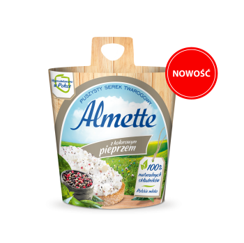 Almette Puszysty serek twarogowy z kolorowym pieprzem 150 g