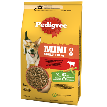 Pedigree Mini Adult sucha karma z wołowiną i warzywami 2 kg