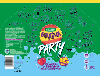 Oranżada Hellena Party w wersji Truskawkowej 20% soku 0,75l