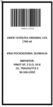 ' Likier Tatratea Original 52% 700Ml