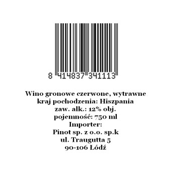 'Wino czerwone wytrawne El Abuelo Garnacha Tintorera 750 ml