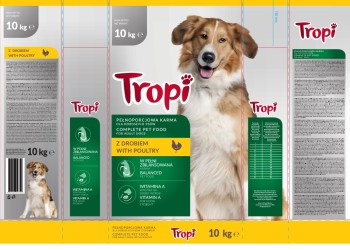 Tropi karma sucha dla psów 10kg z drobiem