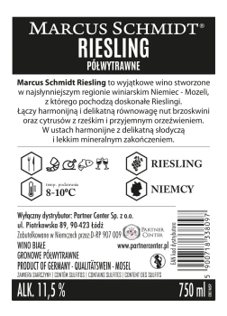 'Wino gronowe białe półwytrawne Marcus Schmidt Riesling 0,75 L