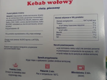 KEBAB WOŁOWY (CIĘTY, PIECZONY) 300G NAZAR