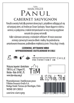 'Panul Reserva Especial Cabernet Sauvignon Czerwone Wytrawne 750 ml