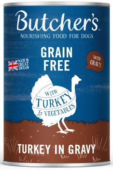 Butcher's Original Turkey in Gravy, karma dla psa, z indykiem i warzywami , kawałki w sosie, 400g