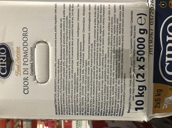 Cirio Pomidory w kawałkach 2 x 5 kg BIB