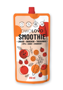 OWOLOVO Smoothie jabłko marchew truskawka 250 ml
