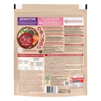 Purina One Mini Delicate Karma Dla Psów Z Łososiem Z Ryżem 800G