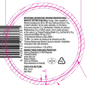 Valio Pasteryzowany pudding proteinowy bez laktozy o smaku banan/toffi 180 g