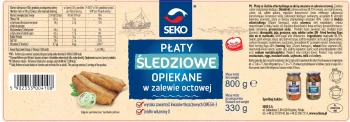 Płaty śledziowe opiekane w zalewie octowej Seko 800g