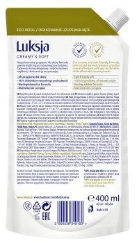 Luksja Creamy & Soft Kremowe mydło w płynie Oliwka i Jogurt 400 ml opakowanie uzupełniające