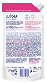 Luksja Creamy & Soft Kremowe mydło w płynie Róża i Proteiny mleka 400 ml opakowanie uzupełniające