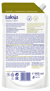 Luksja Creamy & Soft Kremowe mydło w płynie Oliwka i Jogurt 900 ml opakowanie uzupełniające