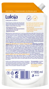 Luksja Creamy & Soft Kremowe mydło w płynie Jaśmin i Wanilia 900 ml opakowanie uzupełniające
