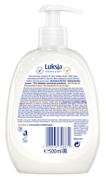 Luksja Creamy & Soft Kremowe mydło w płynie Mleczko bawełniane i Prowitamina B5 500 ml