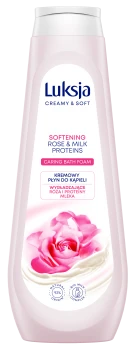 Luksja Creamy & Soft Kremowy płyn do kąpieli Róża i Proteiny mleka 900 ml