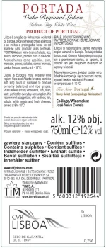 'Portada Lisboa Białe Półwytrawne 750 Ml
