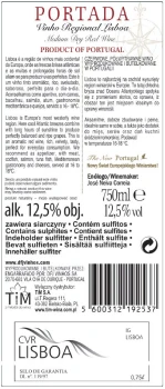 'Portada Lisboa Czerwone Półwytrawne 750 Ml