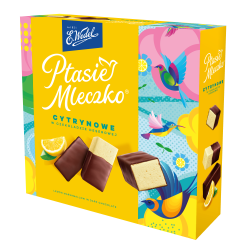 E. Wedel Ptasie Mleczko Cytrynowe w czekoladzie deserowej 340 g